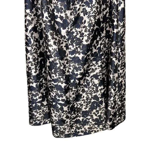 ML Monique Lhuillier Back Bow Gown Navy White Womens Size 22 W - Picture 13 of 15